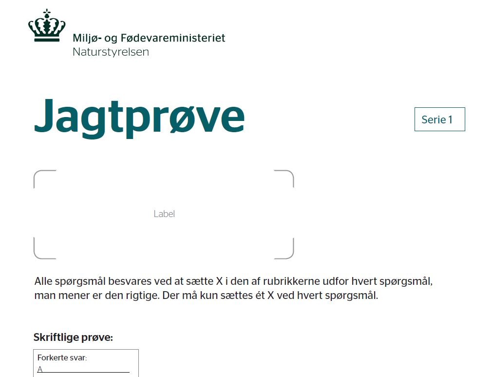 Vejledning til skriftlig jagtprøve og jagttegnsundervisning