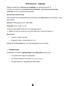 Aftenkurser Infobrev